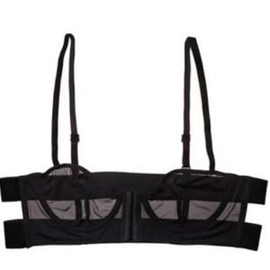 LONELY Lingerie label Velvet & Mesh Front Closure Strappy Bra, 32B